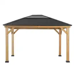 Netto Marken-Discount Sunjoy Zedernholz Gazebo BRURI - 336cm x 394cm, anthrazit Angebot