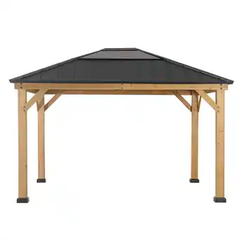 Netto Marken-Discount Sunjoy Zedernholz Gazebo BRURI - 336cm x 394cm, anthrazit Angebot