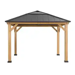 Netto Marken-Discount Sunjoy Zedernholz Gazebo PIRIN - 336cm x 336cm, anthrazit Angebot