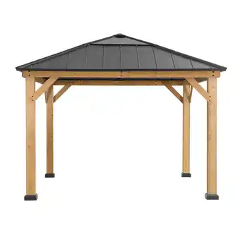 Netto Marken-Discount Sunjoy Zedernholz Gazebo PIRIN - 336cm x 336cm, anthrazit Angebot