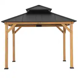 Netto Marken-Discount Sunjoy Pavillon Zedernholz Gazebo KAPS - 330cm x 330cm, anthrazit Angebot