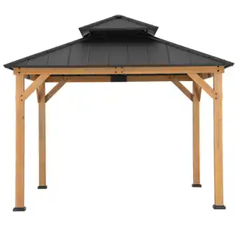 Netto Marken-Discount Sunjoy Pavillon Zedernholz Gazebo KAPS - 330cm x 330cm, anthrazit Angebot