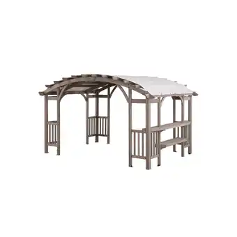 Netto Marken-Discount Sunjoy Zedernholz Pergola DAJTI - 305cm x 427cm, grau Angebot