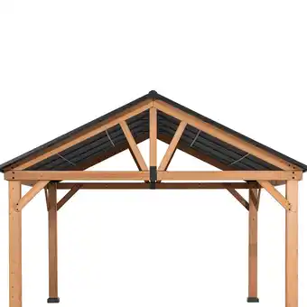 Netto Marken-Discount Sunjoy Pavillon Zedernholz Gazebo TÖDI - 336cm x 400cm, anthrazit Angebot