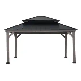 Netto Marken-Discount Sunjoy Pavillon Zedernholz Gazebo RYSY - 390cm x 450cm, schwarz Angebot