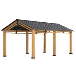Netto Marken-Discount Sunjoy Zedernholz Carport DIRAN - 336cm x 603cm, anthrazit Angebot