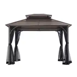 Netto Marken-Discount Sunjoy Pavillon Stahl Gazebo KALDI - 307cm x 366cm, braun Angebot