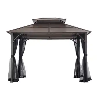 Netto Marken-Discount Sunjoy Pavillon Stahl Gazebo KALDI - 307cm x 366cm, braun Angebot