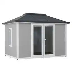 Netto Marken-Discount Sunjoy Alu/Stahl Gartenhaus RIGA - 302cm x 386cm, grau Angebot