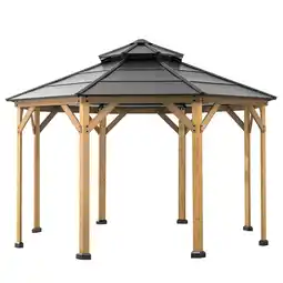 Netto Marken-Discount Sunjoy Pavillon Zedernholz Gazebo EGGI - 396cm x 396cm, anthrazit Angebot