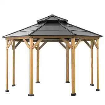 Netto Marken-Discount Sunjoy Pavillon Zedernholz Gazebo EGGI - 396cm x 396cm, anthrazit Angebot