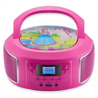 Netto Marken-Discount Cyberlux tragbarer Kinder CD-Player CD/MP3 USB Kinder Radio pink Angebot