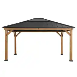 Netto Marken-Discount Sunjoy Zedernholz Gazebo ERNIR - 393cm x 452cm, anthrazit Angebot
