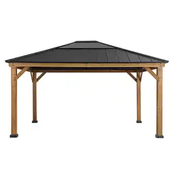 Netto Marken-Discount Sunjoy Zedernholz Gazebo ERNIR - 393cm x 452cm, anthrazit Angebot