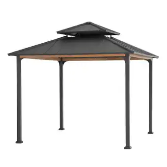 Netto Marken-Discount Sunjoy Stahl Pavillon Gazebo Pasu - 300cm x 300cm, anthrazit Angebot