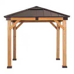 Netto Marken-Discount Sunjoy Pavillon Zedernholz Gazebo RAPI - 273cm x 273cm, braun Angebot