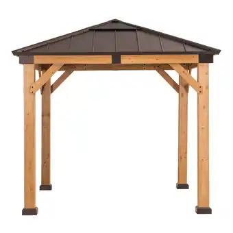 Netto Marken-Discount Sunjoy Pavillon Zedernholz Gazebo RAPI - 273cm x 273cm, braun Angebot