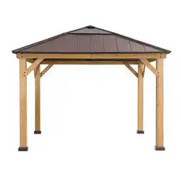 Netto Marken-Discount Sunjoy Zedernholz Gazebo PIRIN - 336cm x 336cm, braun Angebot