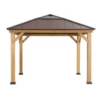 Netto Marken-Discount Sunjoy Zedernholz Gazebo PIRIN - 336cm x 336cm, braun Angebot