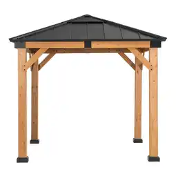 Netto Marken-Discount Sunjoy Pavillon Zedernholz Gazebo RAPI - 273cm x 273cm, anthrazit Angebot