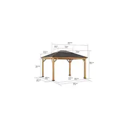 Netto Marken-Discount Sunjoy Zedernholz Gazebo BRURI - 336cm x 394cm, braun Angebot
