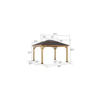 Netto Marken-Discount Sunjoy Zedernholz Gazebo BRURI - 336cm x 394cm, braun Angebot