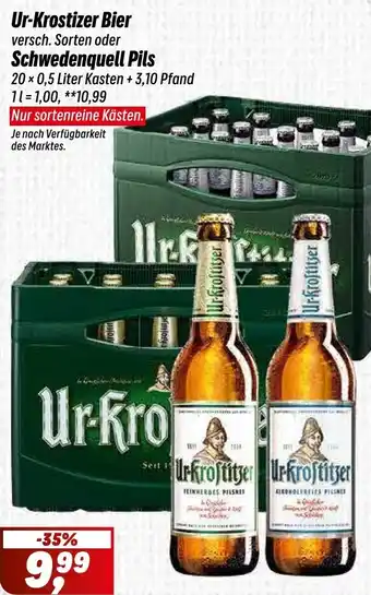 Simmel Ur-Krostizer Bier oder Schwedenquell Pils Angebot