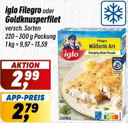 Simmel iglo Filegro oder Goldknusperfilet Angebot