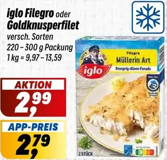 Simmel iglo Filegro oder Goldknusperfilet Angebot