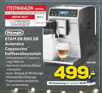 Euronics XXL Delonghi Etam 29.660.sb Autentica Cappuccino Kaffeevollautomat Angebot