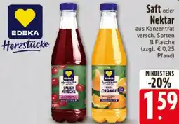 E-Center EDEKA Herzstücke Saft oder Nektar Angebot