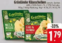 E-Center Grünländer Käsescheiben Angebot