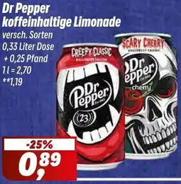 Simmel Dr Pepper koffeinhaltige Limonade Angebot