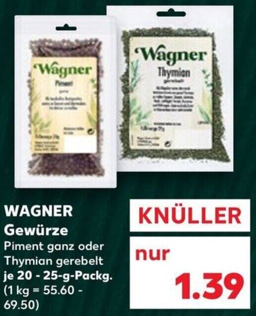 WAGNER Gewürze 20-25 g Angebot bei Kaufland