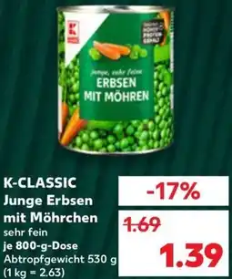 Kaufland K-CLASSIC Junge Erbsen mit Möhrchen Angebot