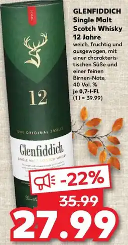 Kaufland GLENFIDDICH Single Malt Scotch Whisky 12 Jahre Angebot