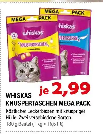 Zookauf Whiskas knuspertaschen mega pack Angebot