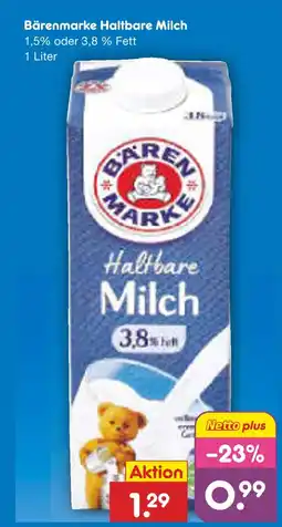 Netto Marken-Discount Bärenmarke haltbare milch Angebot