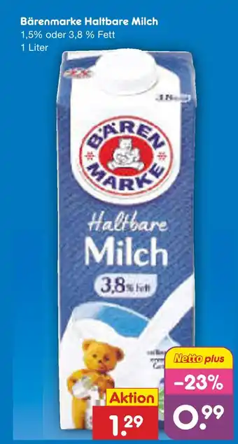 Netto Marken-Discount Bärenmarke haltbare milch Angebot