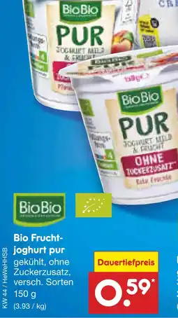 Netto Marken-Discount Biobio bio fruchtjoghurt pur Angebot