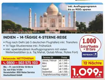 Netto Marken-Discount Indien - 14-tägige 4-sterne-reise Angebot