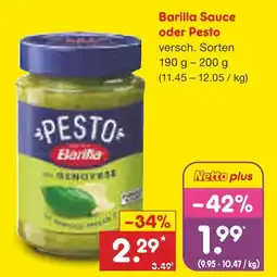 Netto Marken-Discount Barilla sauce oder pesto Angebot