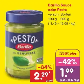 Netto Marken-Discount Barilla sauce oder pesto Angebot