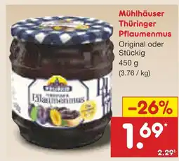 Netto Marken-Discount Mühlhäuser thüringer pflaumenmus Angebot