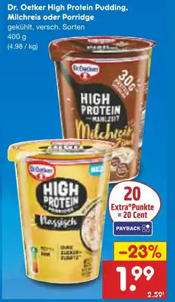 Netto Marken-Discount Dr. oetker high protein pudding, milchreis oder porridge Angebot