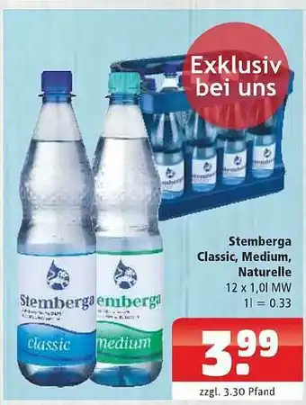 Getränkehaus Stemberga Classic, Medium, Naturelle Angebot