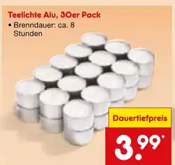 Netto Marken-Discount Teelichte alu, 30er pack Angebot