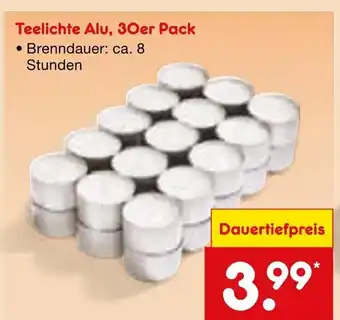 Netto Marken-Discount Teelichte alu, 30er pack Angebot