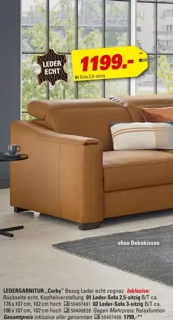 Höffner Leder-sofa 2,5-sitzig Angebot