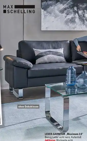Höffner Max schelling leder sofa 3-sitzig „maximum 2.0“ Angebot